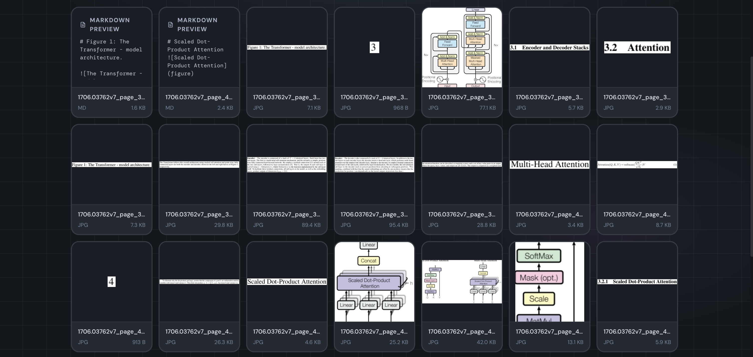 Extracted elements showing figures, text blocks, section titles, and captions